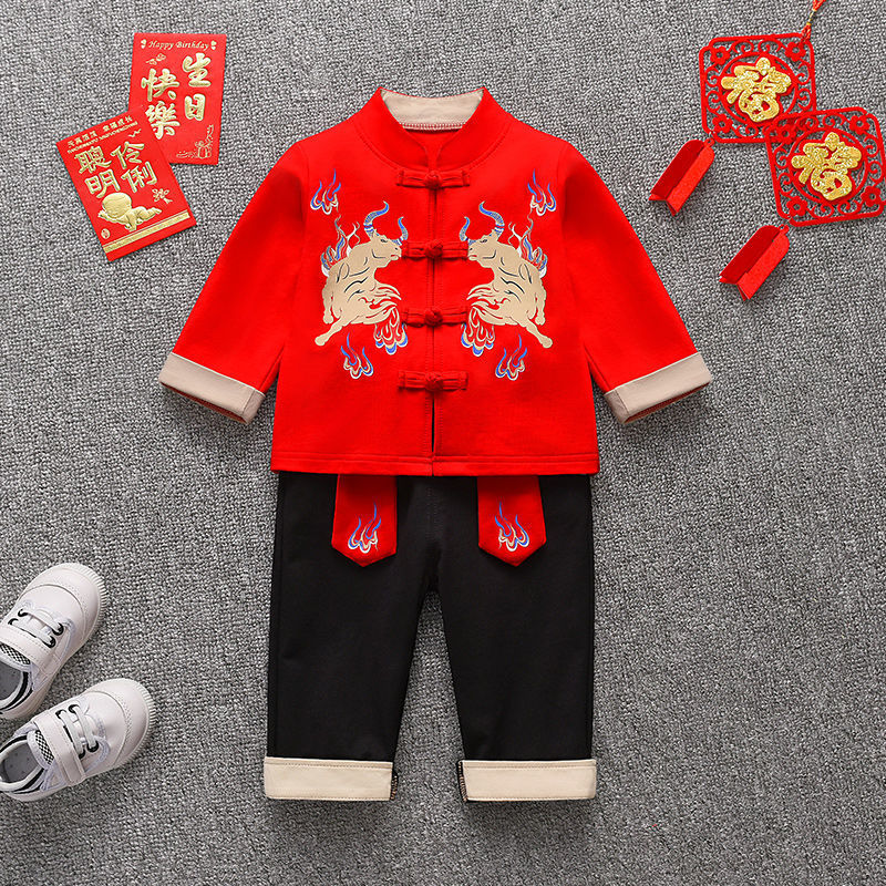 男童一周岁礼服春秋古装国风
