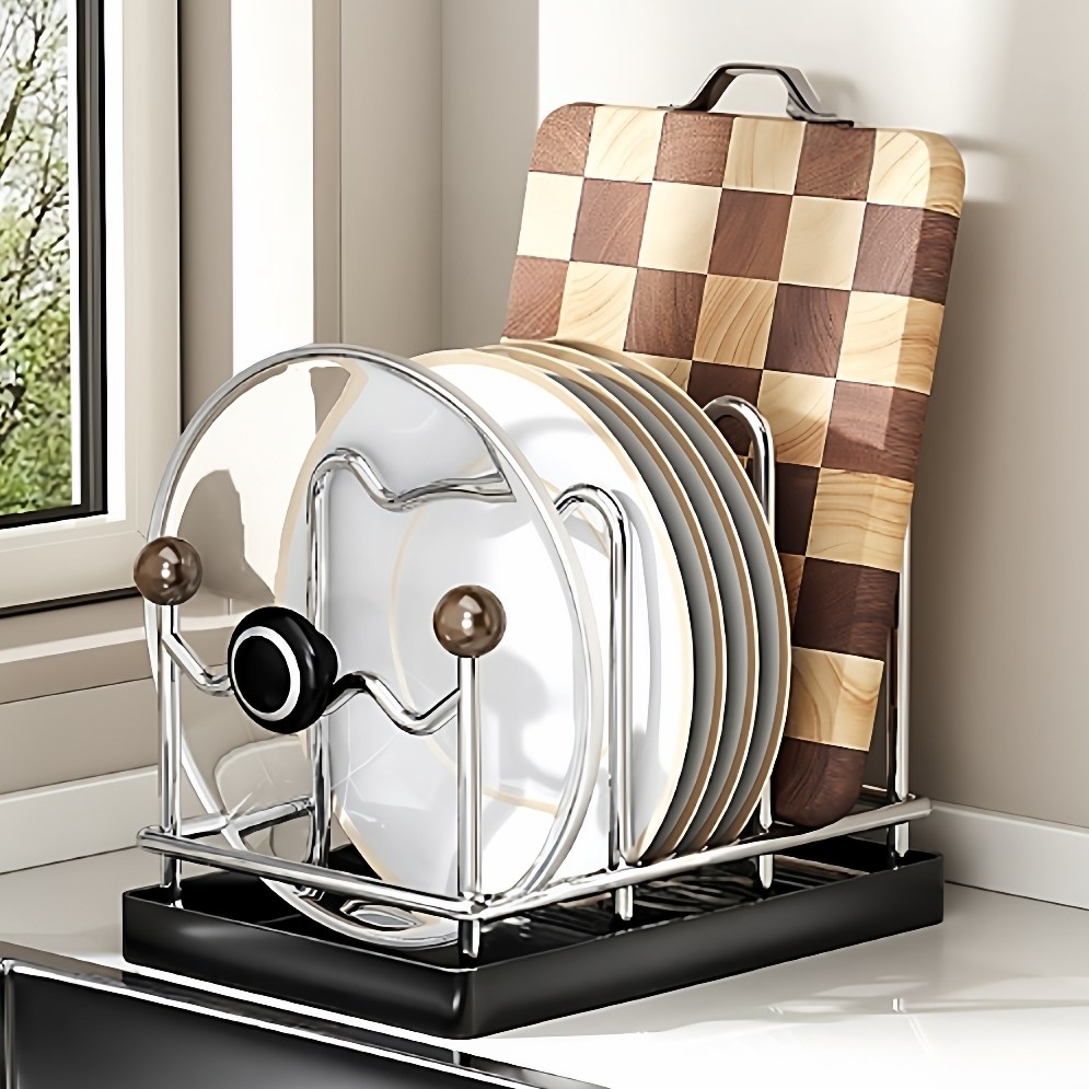 锅盖架厨房台面置物架不锈钢多功能砧板菜板放置器锅盖沥水收纳架,厨房/烹饪用具,锅盖架/锅盖收纳垫,淘宝优惠券,粉丝福利购,淘宝优惠卷