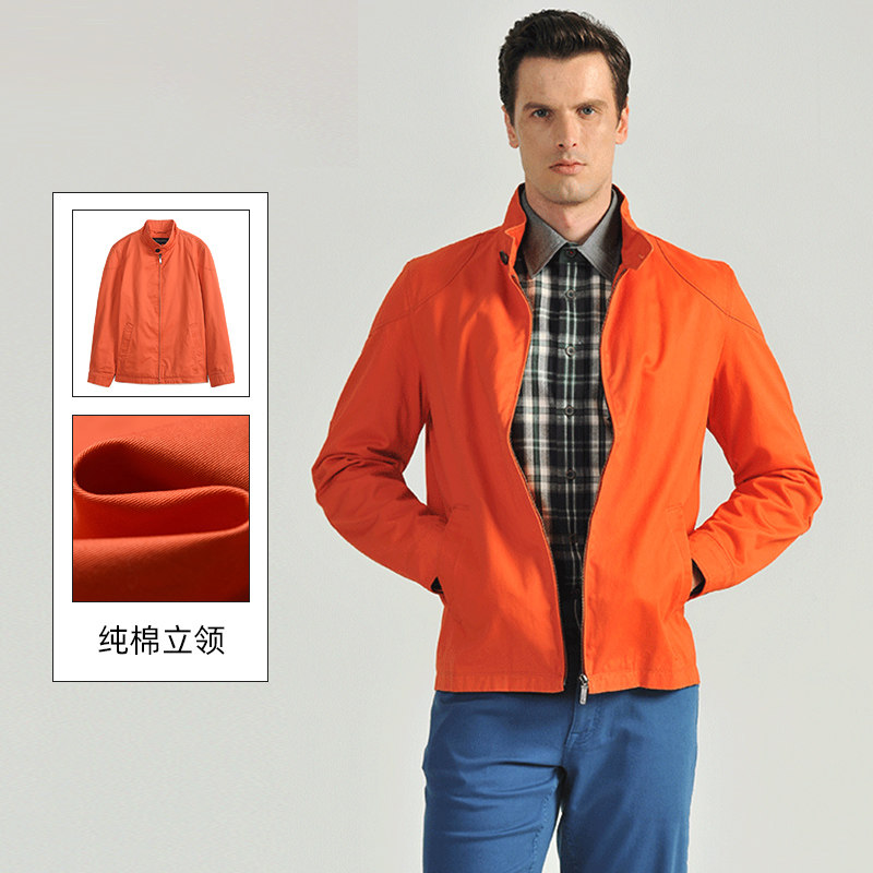 POLO圣大保罗男装新款纯棉立领休闲夹克外套PW1