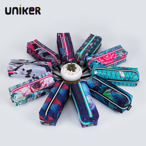 uniker新款简约多功能中学生笔袋