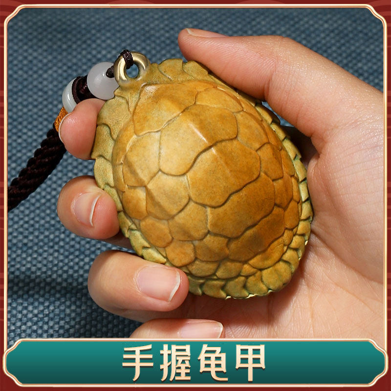 彩铜龟壳富甲天下手把件解压铜龟甲男士随身古玩文玩把玩乌龟摆件