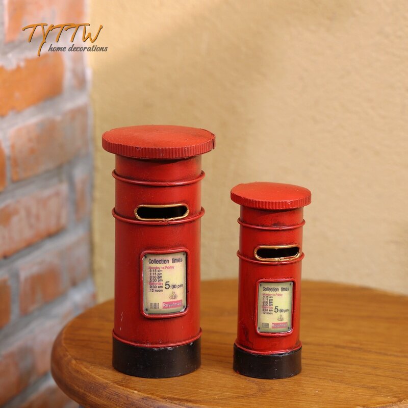 复古英国伦敦邮筒邮箱储蓄罐服装店装饰品摆件