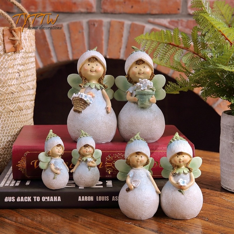 绿色花房仙子精灵树脂人物摆件闺蜜生日礼物桌面装饰创意油画质感,家居饰品,装饰摆件,淘宝优惠券,粉丝福利购,淘宝优惠卷