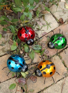 创意俏皮铁艺壁挂摆件瓢虫