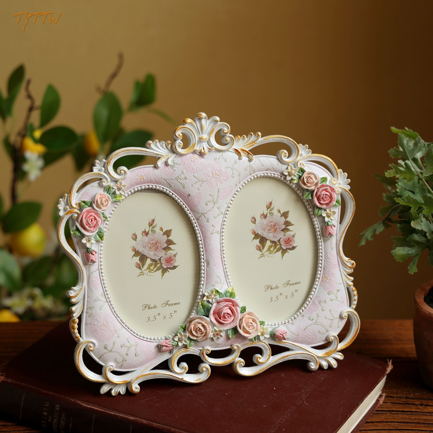 欧式复古双相框韩式雕花高档像片框礼物婚纱照相片框摆台礼物摆件
