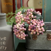 浆果仿真花枝叶果实硕果累累美好寓意装 饰花艺摆件插花艺术油画风