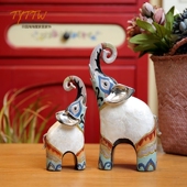 贝壳彩绘大象装 饰风水象创意家居客厅玄关电视柜酒柜送礼摆件