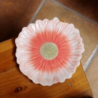Creative ceramic flower decorative plates, fruit plates, ornaments, living room coffee tables, decorative plates, daily gifts thumbnail 5