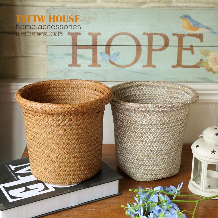 草編天然手工藝桌面裝飾擺件花器