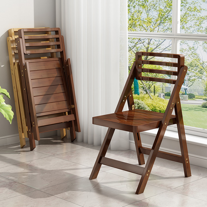 折叠椅家用阳台餐椅靠背椅子办公室久坐不累便携式楠竹凉板椅凳子