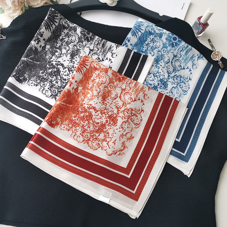 素描深林真丝53cm小方巾