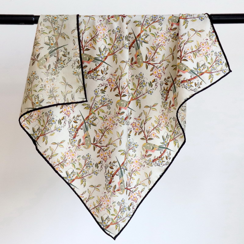 真丝羊毛方巾女双面异色丝巾韩版