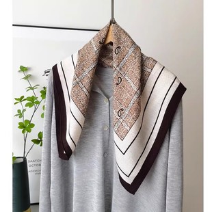 2026新款波尔卡舞曲真丝羊毛63cm中方巾外搭保暖丝毛围巾头巾两用