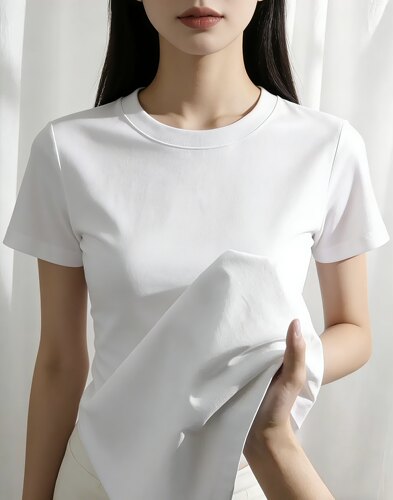 纯棉正肩短袖t恤女夏季新款修身显瘦百搭基础款纯色上衣