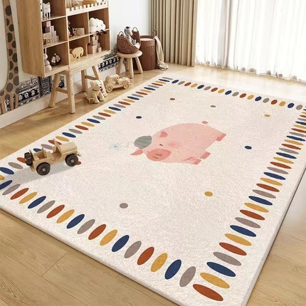 儿童房地毯加厚仿羊绒客厅地毯耐脏易打理卧室客厅茶几家用床边毯