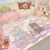 可爱仿羊绒地垫卡通卧室客厅床边沙发茶几地毯少女ins加厚家用毯