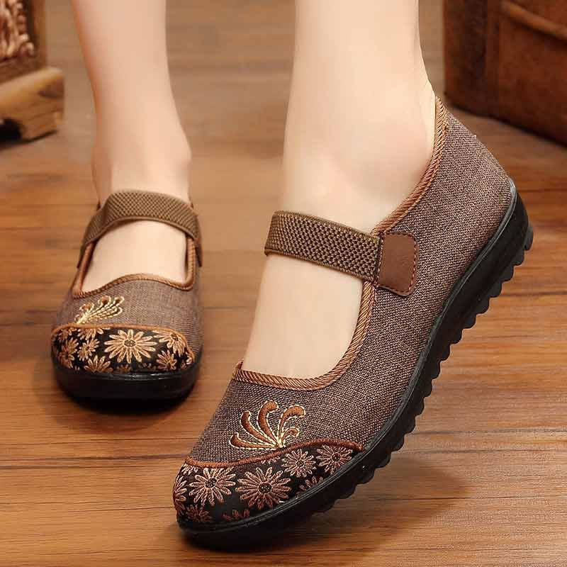 【35-43码】春秋新款女士布鞋软底妈妈鞋平底老人鞋大码奶奶鞋
