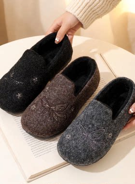 2026冬季韩版女款豆豆棉鞋加绒加厚棉靴保暖防滑平底软底女靴