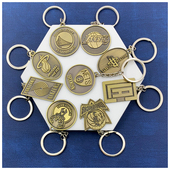 凯尔特人雄鹿湖人勇士篮球钥匙扣 热火篮网快船挂件钥匙扣铜