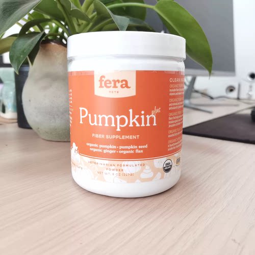 海淘美国Fera PetsPumpkin宠物犬猫南瓜粉帮助狗增加肠道蠕动高纤