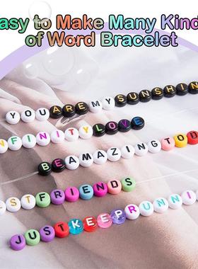 1400pcs Mixed Letter Beads for Bracelets Making Kit Acrylic