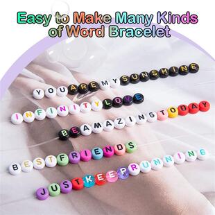 1400pcs Mixed Letter Beads for Bracelets Making Kit Acrylic