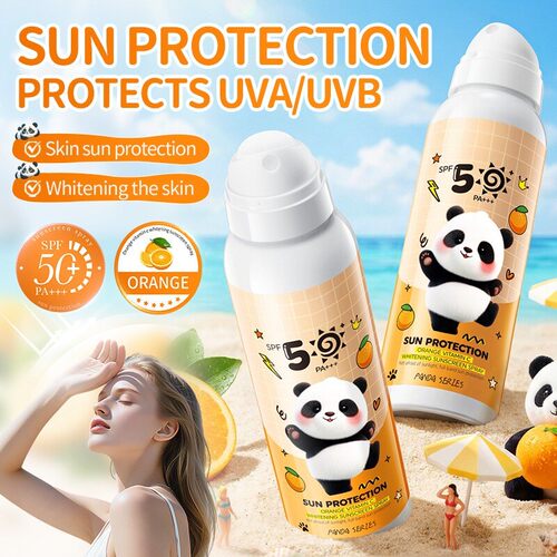 Orange vitamin c whitening sunscreen spray Refresh texture