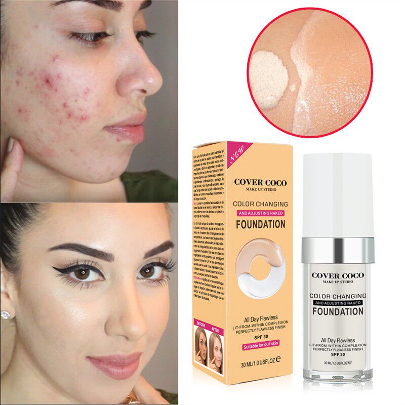 遮瑕粉底液温变肤色粉底液moisturizing foundation