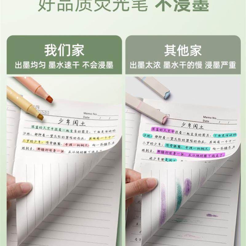 candy color double-headed highlighter marker pen双头荧光笔