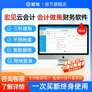 宏见云智能财务软件会计做账出纳记账代理管理系统网页永久终身版
