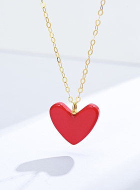 【XL1016】吉祥小红心项链红色桃心项链