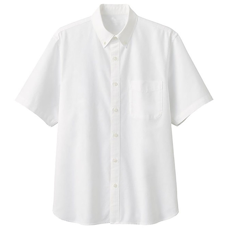 日本LBmuji纯棉短袖衬衫男夏2026新款商务休闲衬衣大码白色男上衣