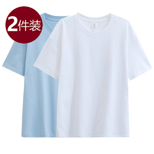 2025新款 夏季 男装 大码 白色不透上衣男 无印MJ纯棉短袖 半袖 t恤男士