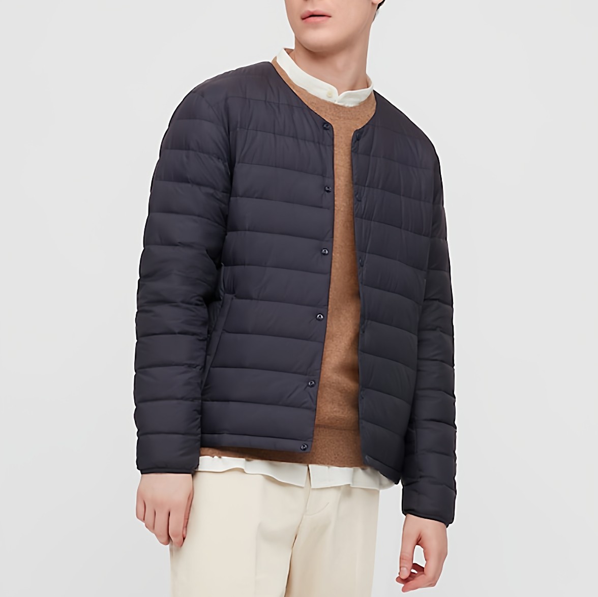 优衣男装圆领轻薄羽绒服男士冬季2025新款羽绒内胆便携式保暖外套