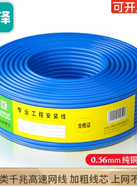 山泽SZ-T6100 CAT6六类千兆非屏蔽高速网线100米305M蓝色SZ-T6305