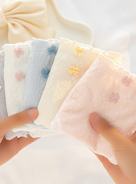 100棉A类婴儿棉提花内裤女5A抗菌内裆纯棉透气中腰学生三角裤头