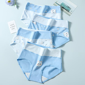 无痕高中学生日系三角女内裤 高腰50支纯棉少女内裤 女100印花大码