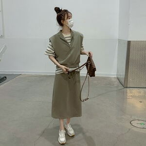 现货！时尚运动短袖卫衣半身裙三件套装2C166-3001P140控198图片