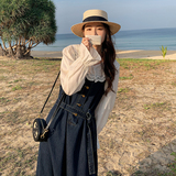 牛仔两件套女春装吊带长裙收腰显瘦连衣裙2C166-2285P145控208，商品下架区，维壹