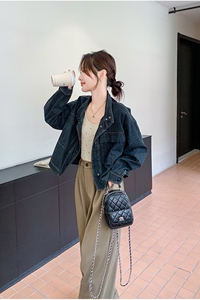 韩系通勤风立领小个子Polo领牛仔外套女2025新款爆款春秋流行穿搭图片