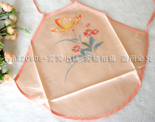 手工绘制儿童中性夏天真丝肚兜100%桑蚕丝精美男女小孩护肚脐围兜