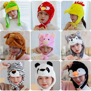 儿童成人动物表演演出帽子小鸡小狗兔子小羊牛头饰小动物头饰头套
