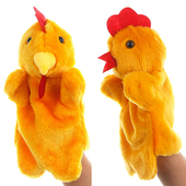 毛绒玩具手偶动物公鸡 新鸡年幼儿园讲故事专用道具玩具 母鸡玩偶