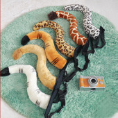 仿真白虎手套狮子老虎尾巴毛绒玩具长颈鹿发箍动物园儿童表演道具