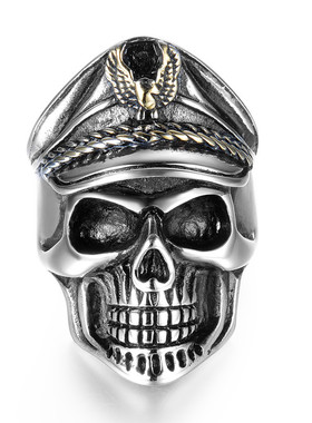 不死军团骷髅头复古钛钢戒指