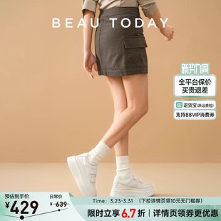 女款 女鞋 2026新款 板鞋 子 春女士增高鞋 BeauToday魔术贴厚底小白鞋