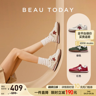 新款 红色阿甘鞋 女款 子女 平底运动鞋 休闲板鞋 春季 BeauToday德训鞋