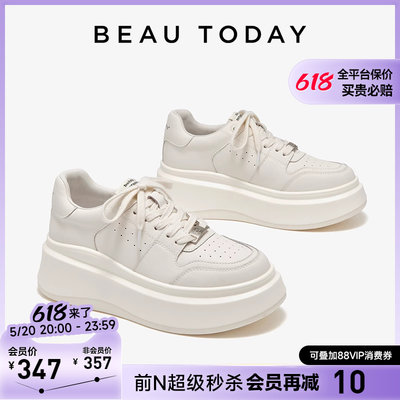 BeauToday休闲鞋女拼色圆头