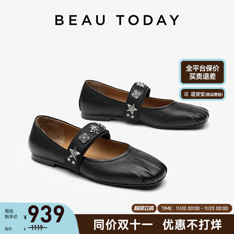 复古玛丽珍鞋平底新中式