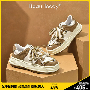 BeauToday调色盘厚底老爹鞋女鞋新款运动休闲鞋溶解鞋女款增高鞋